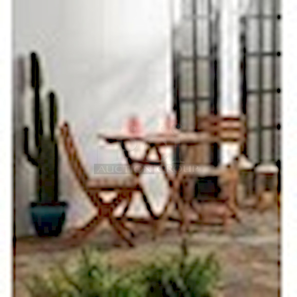 SWEET! Mainstays Outdoor Patio 3-Piece Wood Bistro Set, Natural Color. 