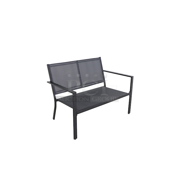 OUTSTANDING!! Mainstays Kingston Ridge 4-Piece Outdoor Conversation Set Patio Furniture with Grey Sling, Black Metal - Image 8 of 9