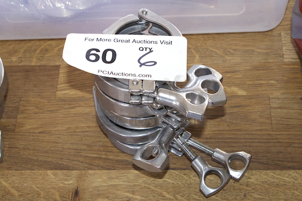 NEW-NEVER USED Glacier Tanks 2” Sanitary Clamps, Single Hinge, SS316 Stainless Steel 6x Your Bid - Image 1 of 3