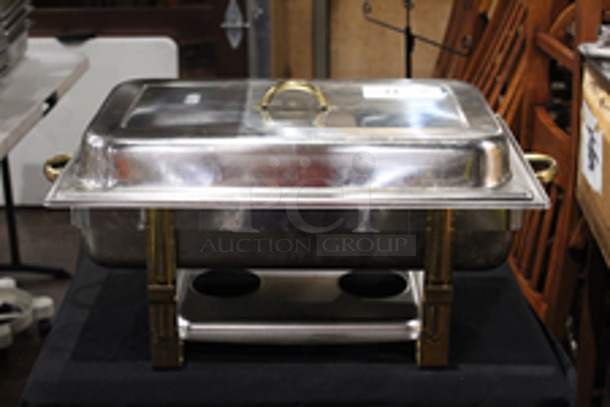 Full Size Chafer w/ Lift Off Lid. 8 quart, full-size, welded frame, dripless water pan, lift-off cover with plastic handle, duel fuel holder, stainless steel, mirror-finish - Image 3 of 8