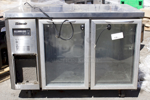 Turbo Air JUR-48-G-N 47 1/4" W Undercounter Refrigerator w/ (2) Sections & (2) Doors, 115 V/60 Hz/1 ph, 9.2-ft. cord with a NEMA 5-15P plug Tested. Turns On & Gets Cold. 