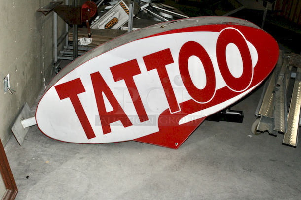 AWESOME! Neon 72-1/2 Neon Tattoo Sign, Double Sided W/ Heavy Duty Wall Mount.  - Image 2 of 4