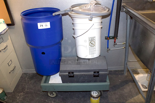 FOR THE HOME BREWER! Toolbox, NEW/NEVER USED Homebrew Equipment, Containers and Proofing Tray Dolly. 4x Your Bid - Image 1 of 6