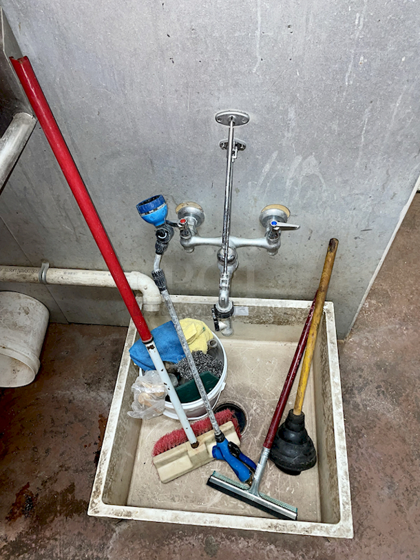 Faucet, Mop Sink & Various Cleaning Supplies - Image 4 of 4