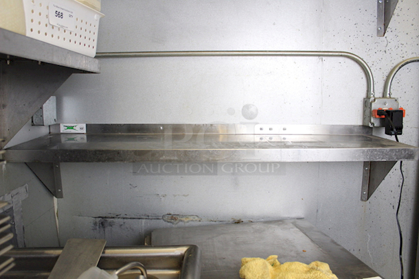 SCORE! Regency  600WS1248 18 Gauge Stainless Steel 12" x 48" Solid Wall Shelf - Image 1 of 5