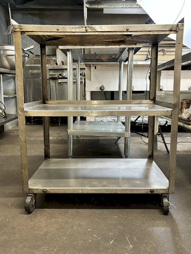 Mobile Equipment Stand With (2) Under-shelves.  - Image 2 of 3