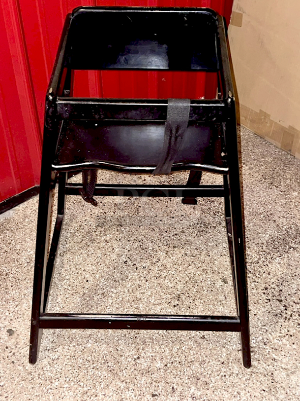 Wooden Highchair With Safety Straps, Black. - Image 1 of 9