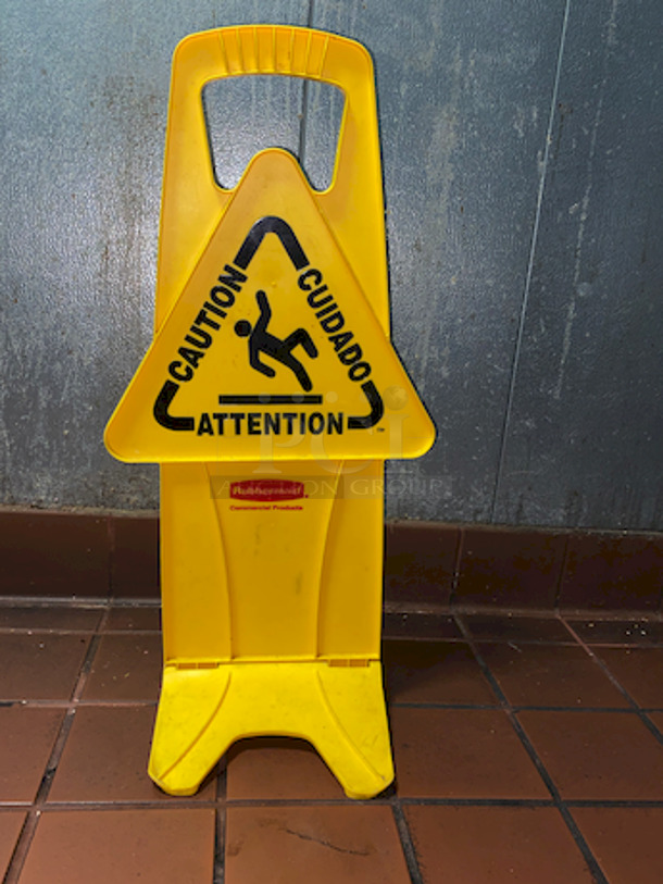 Rubbermaid Wet Floor Sign.  - Image 1 of 2
