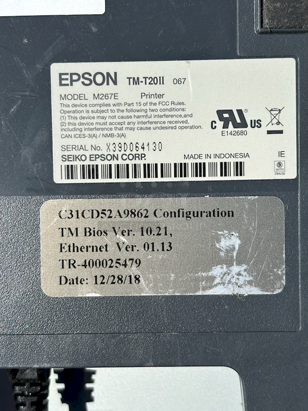 Toast POS System & Epson M267E Printer. Crack in the bottom right of screen. - Image 3 of 3