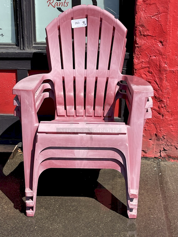 3-PIECE!! Adams Real Comfort Adirondack Chair, Cherry Red, Polypropylene Frame 30x34x37-1/2. 3x Your Bid - Image 1 of 7