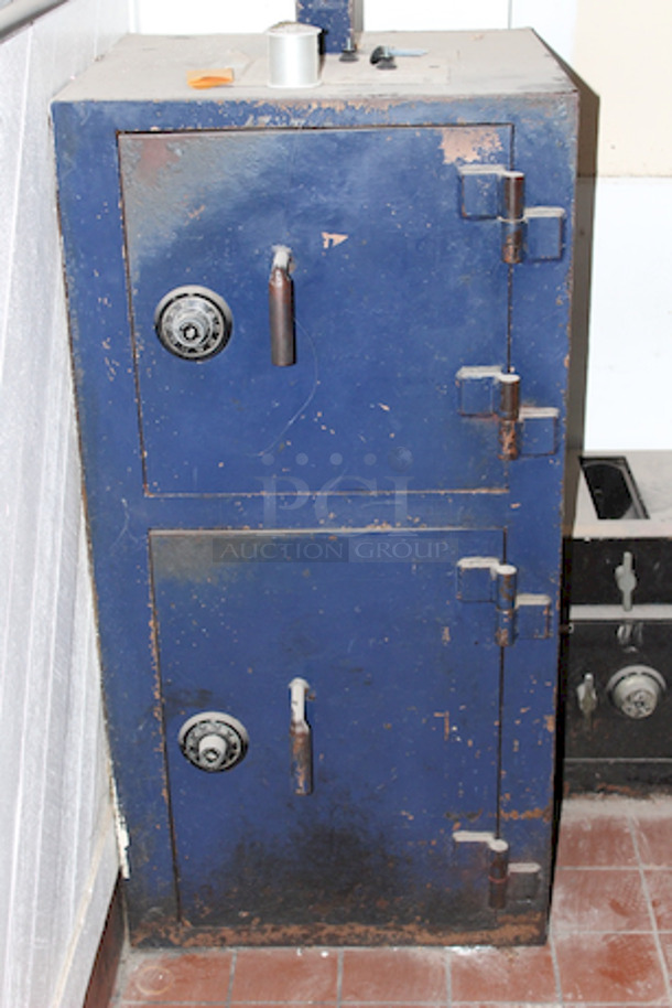 SWEET! Heavy Duty (2) Level Drop Safe. 24x24-1/2x48-1/2. Do Not Have Combination. Winning Bidder Responsible For Removal. 