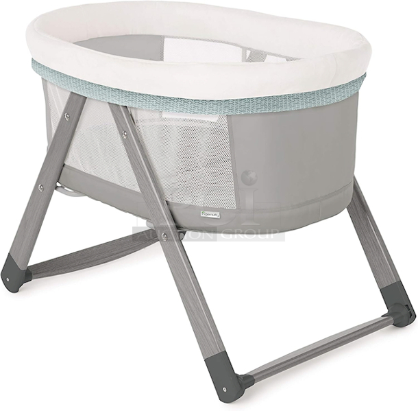 NEW!! Ingenuity Foldaway Rocking Wood Bassinet Portable Folding Rocking Bassinet - Wallace. 37" x 23-1/4" x 28 - Image 1 of 6