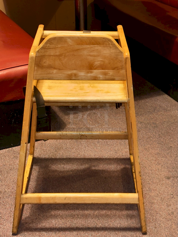 SOLID! GET HC-100-MOD-N-KD-1 Stackable Hardwood High Chair with Natural Finish - Image 4 of 6