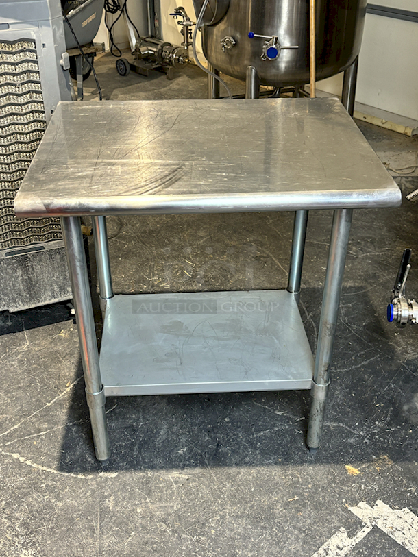 LIKE NEW! Heavy Duty 30"x24" Stainless Steel Work Table With Galvanized Under-Shelf - Image 1 of 7