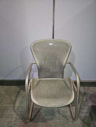 Herman Miller guest chairs with armrests. Black in color,  great chairs in good condition! Some scratches on front of metal frame that could be easily touched up for designer chairs. They measure 38” H x 32.5” W x 21” D. BIDX2