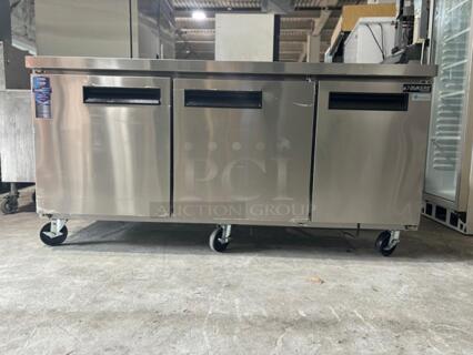Brand New Scratch & Dent Dukers DUC72R 3-Door Undercounter Commercial Freezer in Stainless Steel
