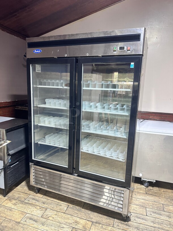 Late Model Atosa MCF8707GR Refrigerator Merchandiser Two-section 54-2/5W X 31-7/10D X 83-1/10H Working  - Image 1 of 10