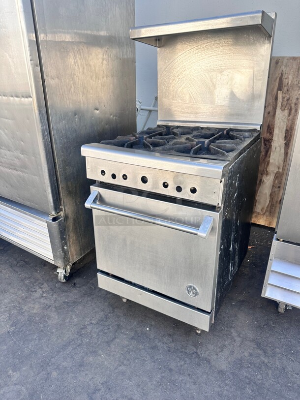US Range Commercial 4 Burner With Oven Gas Range Working - Image 3 of 7