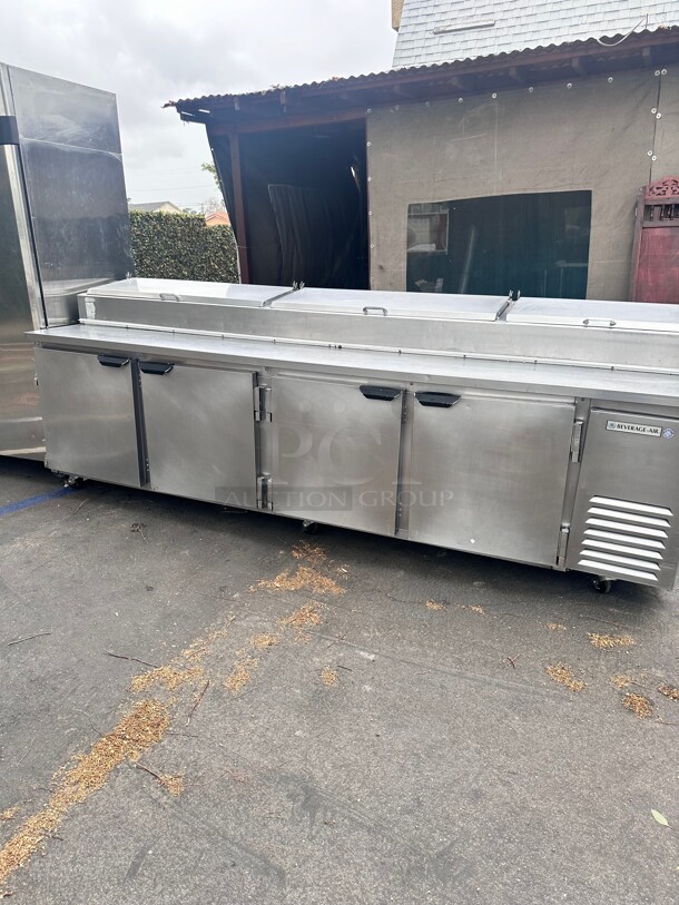 Late Model Beverage-Air DP119 119 inch 4 Door Refrigerated Pizza Prep Table 115 Volt Working - Image 3 of 7