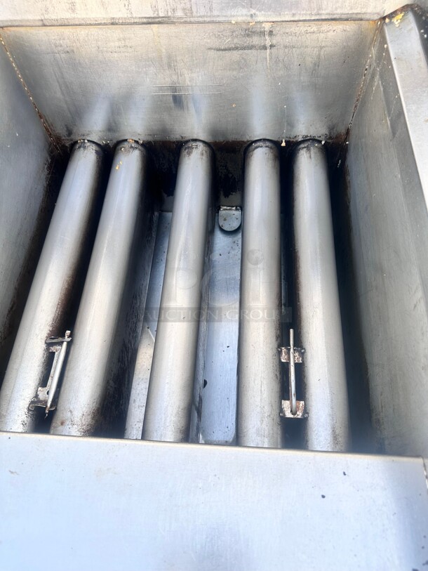 Late Model Frymaster SCFHD260G Gas Fryer - (2) 80 lb Vats, Floor Model, Natural Gas With Filtration System Working  - Image 8 of 9