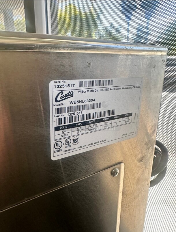 Excellent Condition! Used Curtis WB5NL Commercial Hot Water Dispenser - 5 gal., 120 Volt Tested and Working! - Image 6 of 7