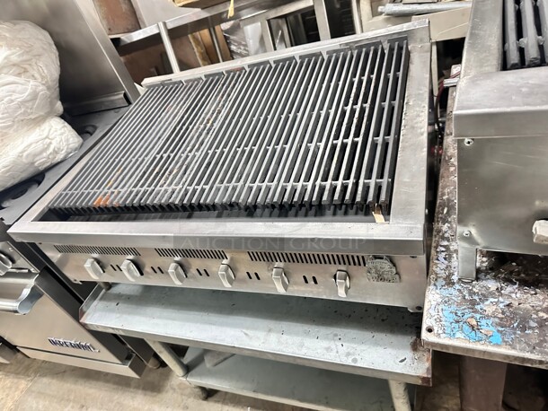 Fully Refurbished Wolf 36" Gas Char Broiler Tested and Working With Stand  - Image 2 of 5