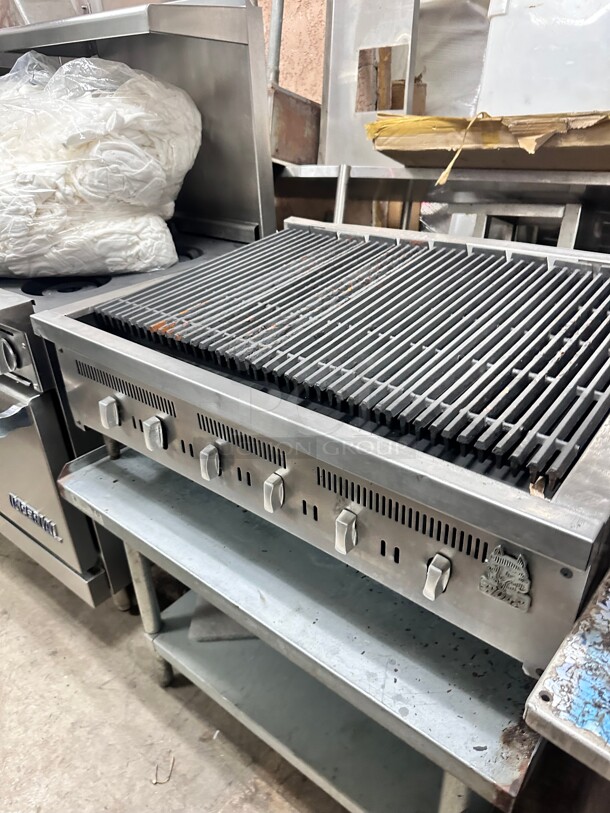 Fully Refurbished Wolf 36" Gas Char Broiler Tested and Working With Stand  - Image 4 of 5