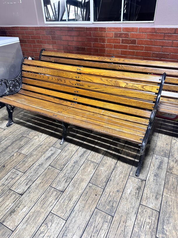 Commercial Wood and Metal Benches 
7 feet
5 feet - Image 1 of 7