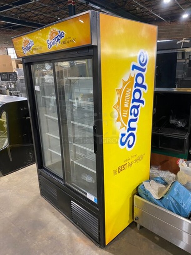 Habco Commercial Refrigerated 2 Door Reach In Cooler Merchandiser! With View Through Doors! Poly Coated Racks! Model: ESM42 SN: 42055571 115V 60HZ 1 Phase! Working When Removed! - Image 2 of 8