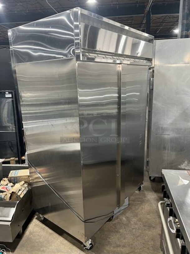 Continental Commercial 2 Door Reach In Cooler! With Poly Coated Racks! All Stainless Steel! On Casters! Model: 2RSA SN: 15196927 115V 60HZ 1 Phase - Image 3 of 12