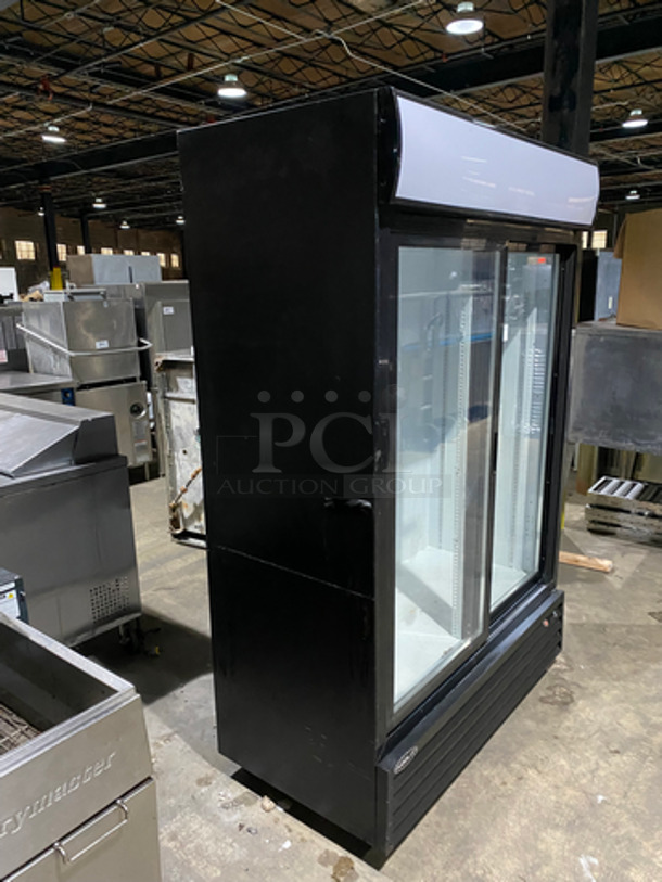 NICE! KOOL-IT 2 Door Refrigerated Display Cooler Merchandiser! With 2 Sliding View Through Doors! Model: KSM-42 SN: KSM42171113022 110V 60HZ  - Image 5 of 9