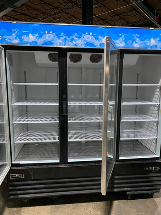 Spartan Commercial 3 Door Reach In Cooler Merchandiser! With View Through Doors! With Poly Coated Racks! Model: SGM-72RS 115V 60HZ - Image 5 of 8
