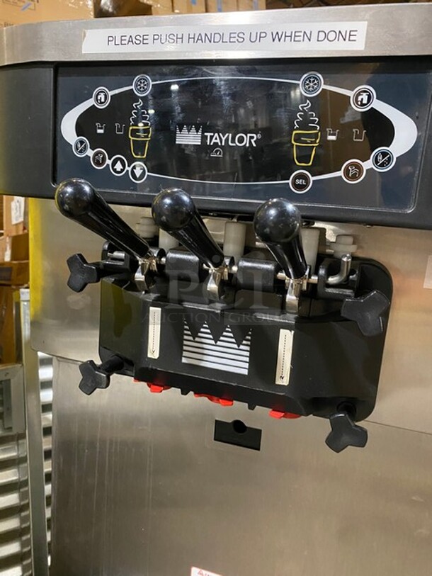 FANTASTIC! Taylor Commercial 2 Flavor Soft Serve Ice Cream/Yogurt Machine! All Stainless Steel! Model C72333 Serial M2107933! 208-230V 3Phase! On Casters! WORKING WHEN REMOVED! - Image 7 of 12