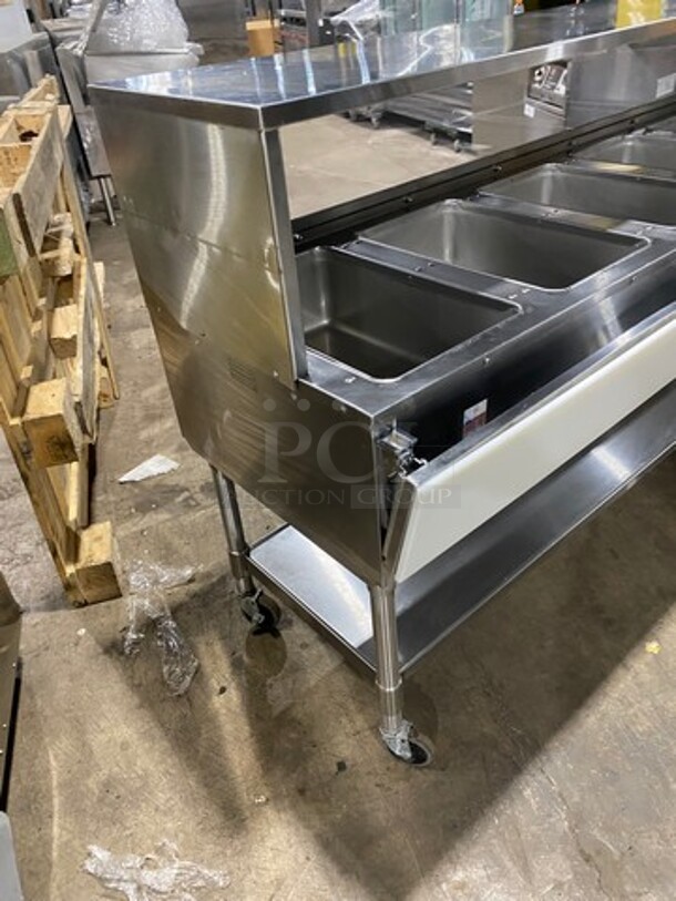 Eagle Commercial Electric Powered 5 Well Steam Table! With Storage Space Underneath! All Stainless Steel! On Casters! Model: YSPHT5 SN: 2008990192 208V 60HZ 1 Phase - Image 4 of 10