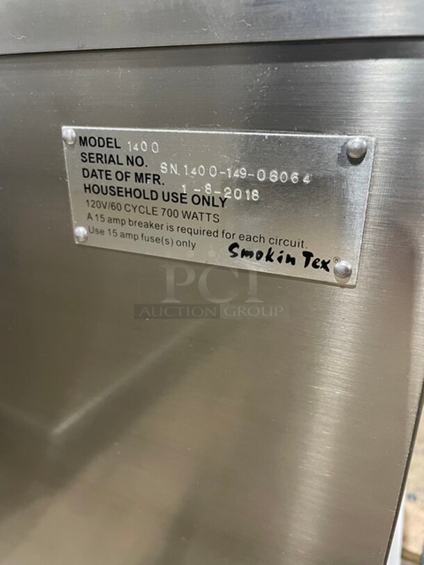 BRAND NEW IN THE BOX! Smokin Tex' Electric Powered Smoker/Slow Cooking Oven! Model: 1400 SN: 140014908064! 110V 1 Phase! On Casters! - Image 5 of 10
