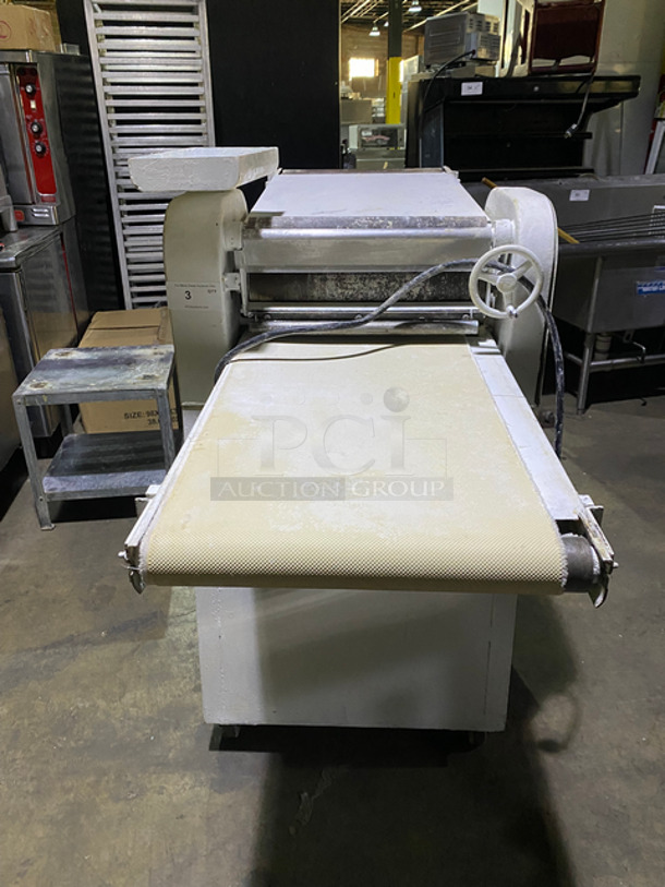 Anets Commercial Dough Sheeter! On Casters! Working When Removed! SN: 539355 115V 60HZ 1 Phase