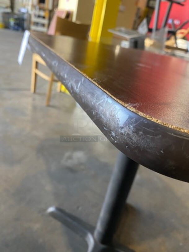 Wooden Top Table! With Black Metal Base! 2x Your Bid! - Image 7 of 7