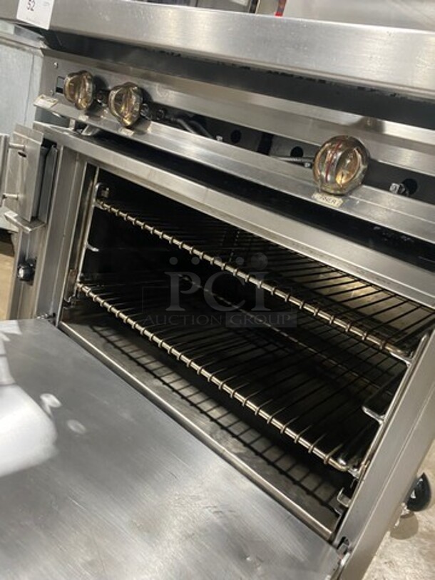 WOW! Jade Range Commercial Natural Gas Powered Plancha Flat Grill! With Raised Back Splash With Double Overhead Shelf! With Oven Underneath! All Stainless Steel! On Casters! - Image 9 of 11