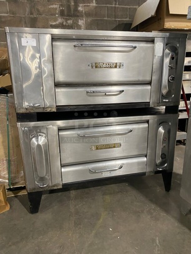 Mastro Commercial Natural Gas Powered Double Deck Pizza/ Baking Oven! All Stainless Steel! On Legs! 2x Your Bid Makes One Unit!