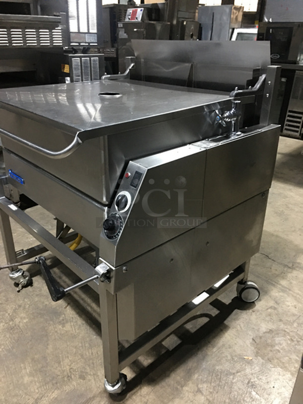 FABULOUS! Market Forge Natural Gas Powered Tilt Skillet/Braising Pan! All Stainless Steel! On Legs With Casters! Working When Removed! - Image 2 of 8