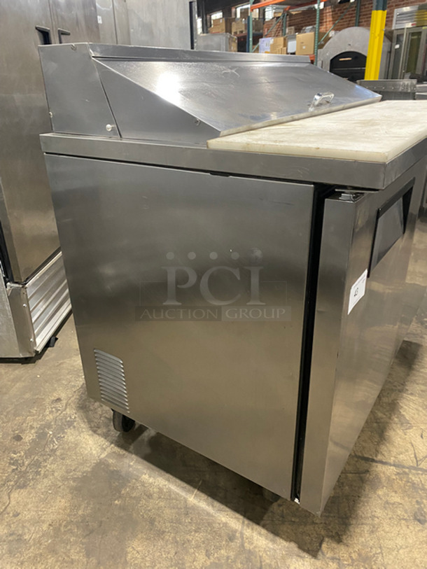 True Commercial Refrigerated Sandwich Prep Table! With Commercial Cutting Board! With 2 Door Underneath Storage Space! Poly Coated Racks! All Stainless Steel! On Casters! Model: TSSU4812 SN: 13941123 115V 60HZ 1 Phase - Image 2 of 10