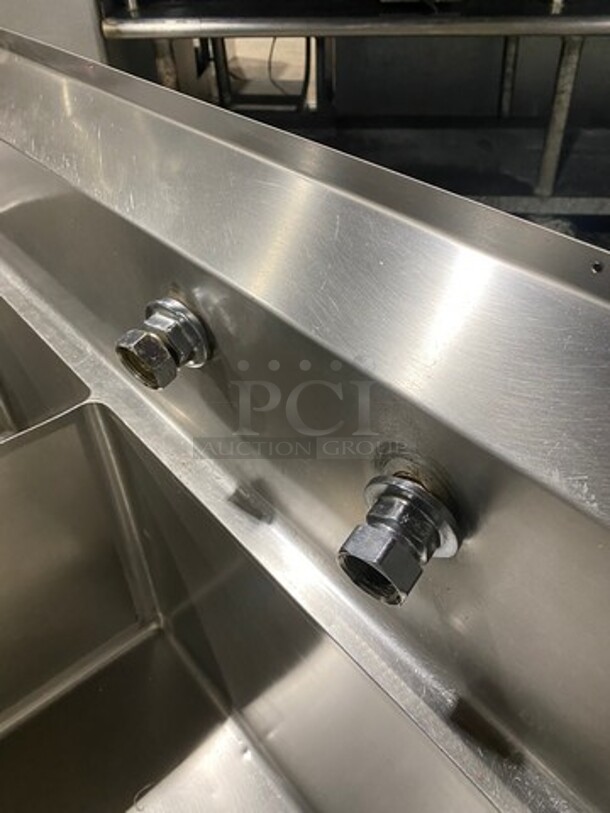 L & J Commercial 3 Compartment Dish Washing Sink! With Single Side Drain Board! With Back Splash! With Jet Assembly Spray! All Stainless Steel! - Image 7 of 10