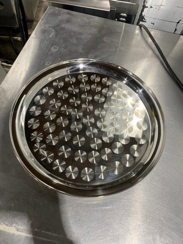 ALL STAINLESS STEEL ROUND FOOD DISPLAY TRAYS 5X YOUR BID! - Image 2 of 6