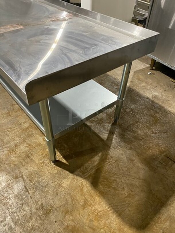 WOW! Solid Stainless Steel Work Top/ Prep Table! With Back And Side Splashes! With Storage Space Underneath! On Legs! Model: PES3072 - Image 3 of 7