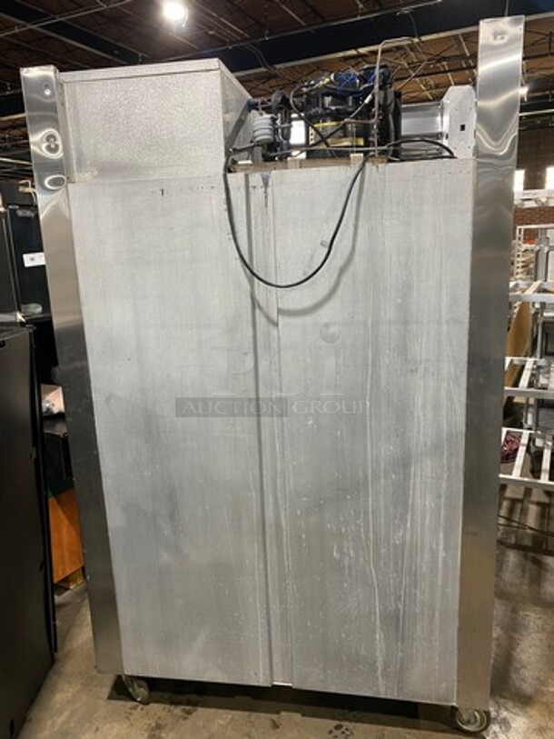 COOL! Traulsen Commercial 4 Split Door Reach In Refrigerator! With Racks! All Stainless Steel! On Casters! - Image 3 of 10