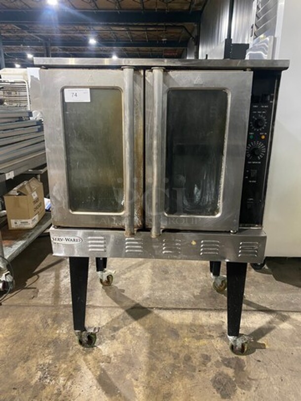 LATE MODEL! 2021 Serv Ware Commercial Natural Gas Powered Convection Oven! With View Through Doors! All Stainless Steel! On Legs with Casters! - Image 1 of 12
