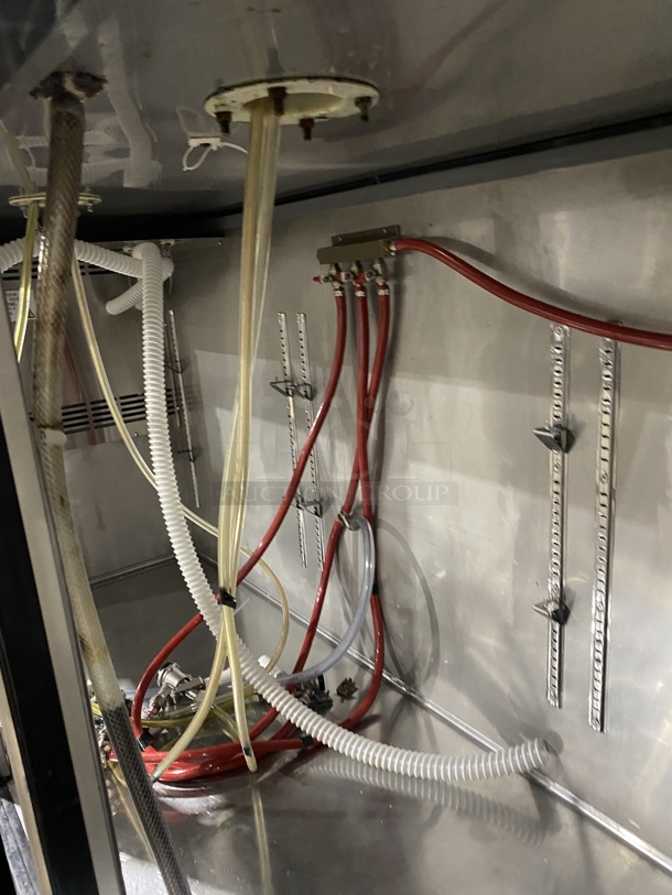 NICE! Late Model! Avantco Commercial Refrigerated Dual Tower Kegerator! With Towers! With 3 Door Storage Space Underneath! Poly Coated Racks! Model: 178UDD378 SN:6436334321083608 115V
 - Image 6 of 7