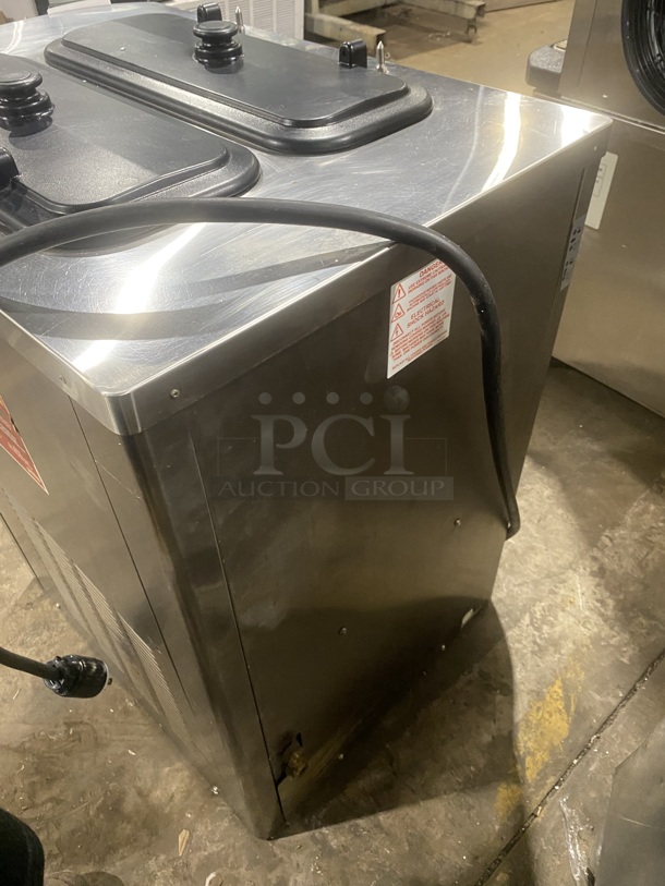 TAYLOR CROWN Commercial 3 Handle Ice Cream Machine! All Stainless Steel! On Casters! Model: C72333 Serial M3113698  - Image 4 of 8