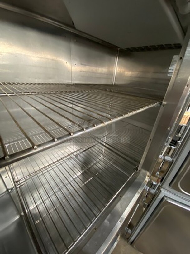 COOL! Traulsen Commercial 4 Split Door Reach In Refrigerator! With Racks! All Stainless Steel! On Casters! - Image 6 of 10