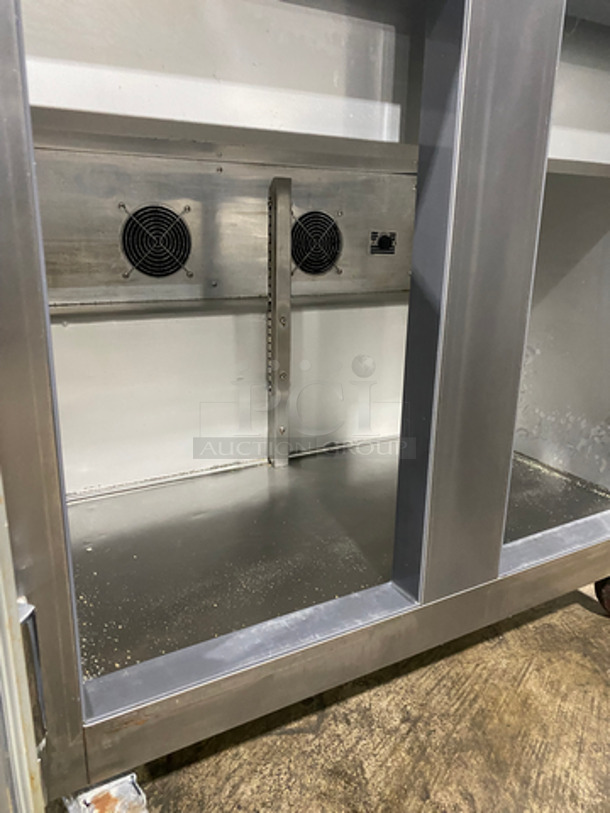 Leader Commercial Refrigerated Sandwich Prep Table! With 2 Door Underneath Storage Space! All Stainless Steel! On Casters! Model: ESLM36S/C SN: NM12S2712 115V 60HZ 1 Phase - Image 6 of 9